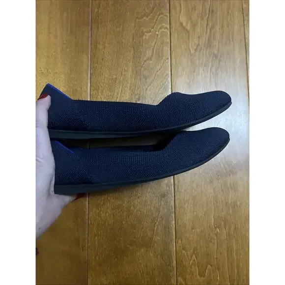 ROTHY’S The Flat Maritime Size 7 Navy Blue Round Toe Ballet Slip On Preppy - Picture 4 of 8